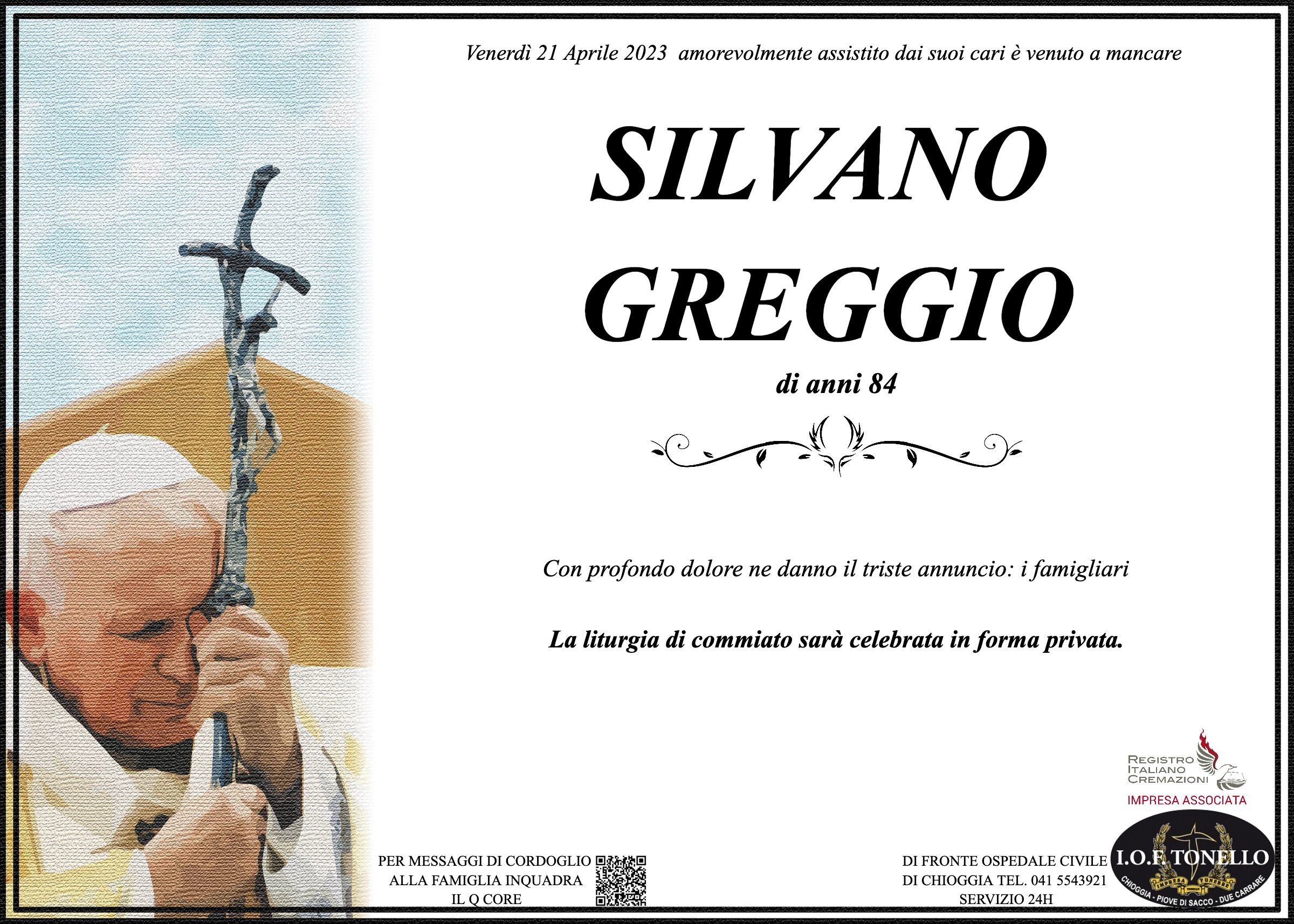 MANIFESTO SILVANO GREGGIO