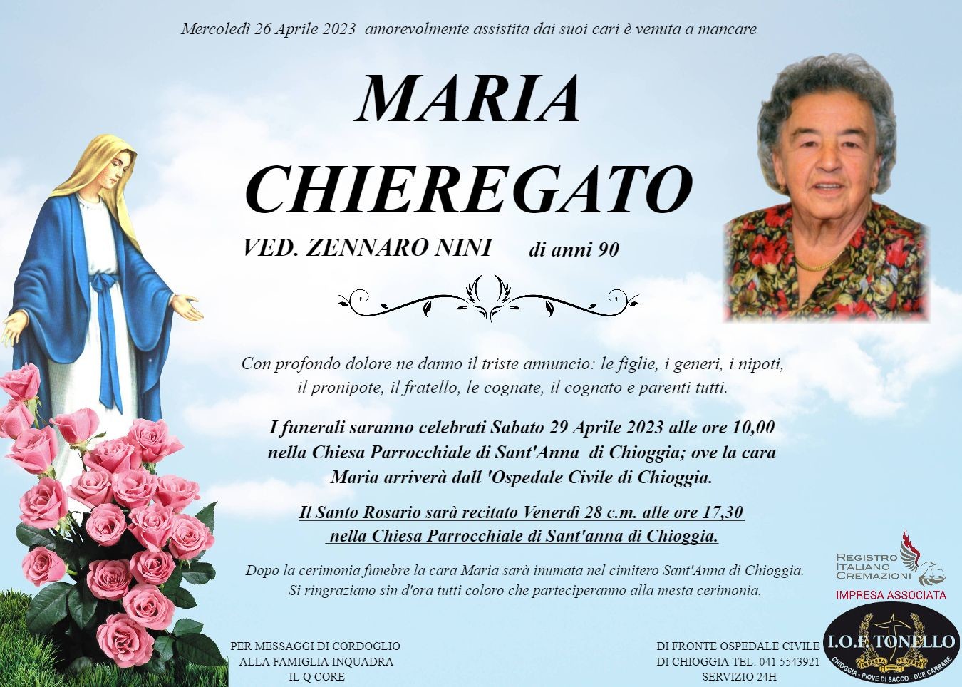 MANIFESTO MARIA CHIEREGATO