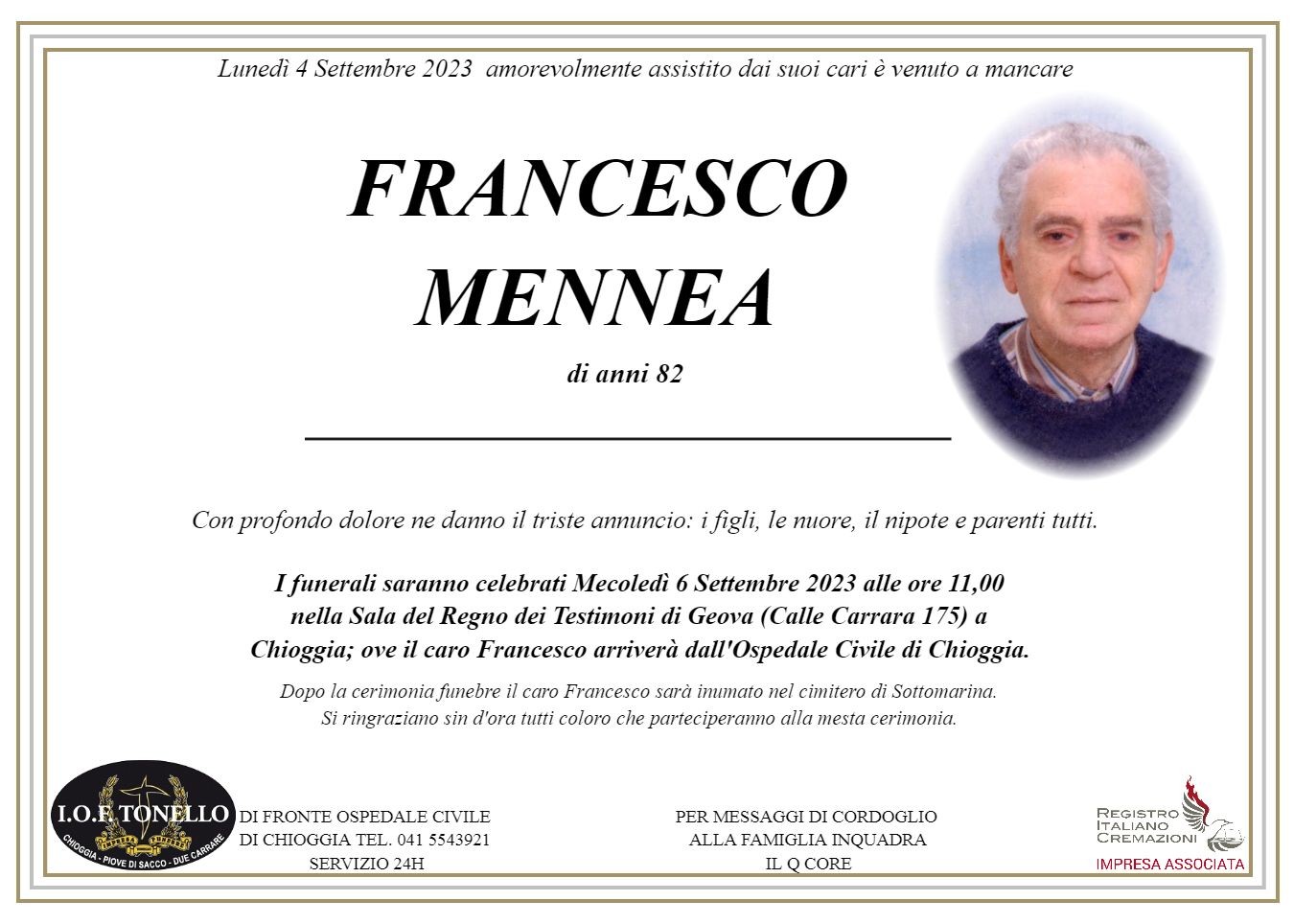 MANIFESTO FRANCESCO MENNEA