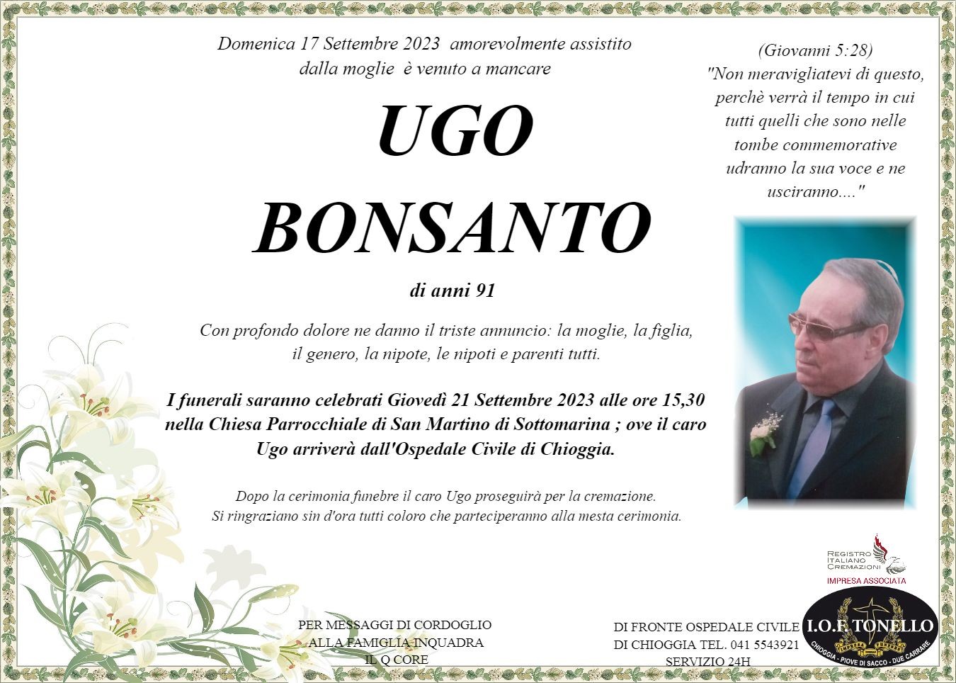 MANIFESTO UGO BONSANTO