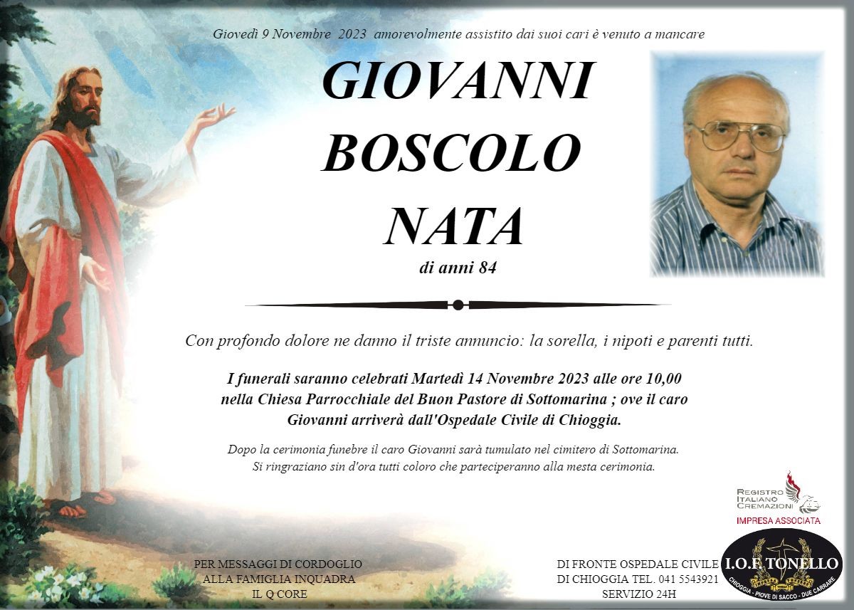 MANIFESTO GIOVANNI BOSCOLO NATA