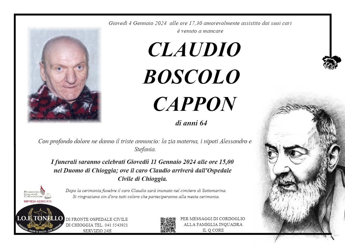 MANIFESTO CLAUDIO BOSCOLO CAPPON