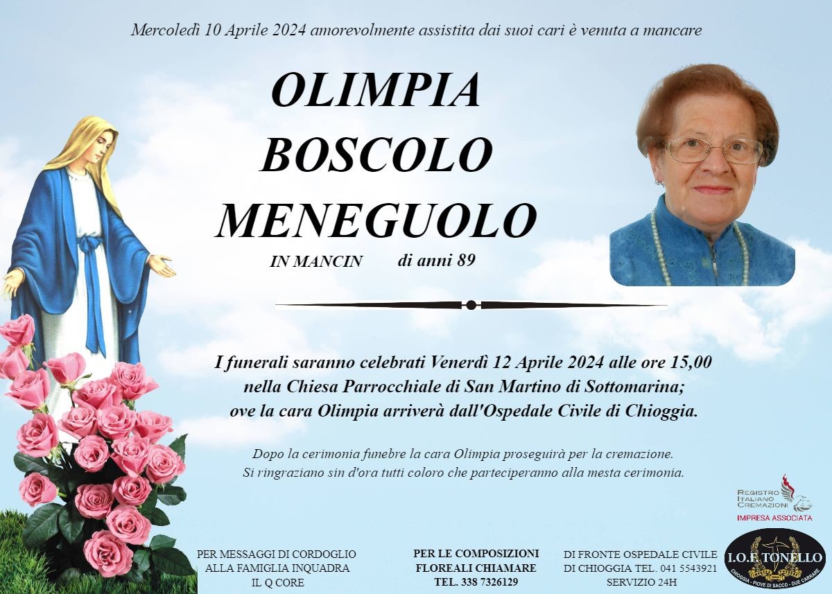 MANIFESTO OLIMPIA BOSCOLO MENEGUOLO