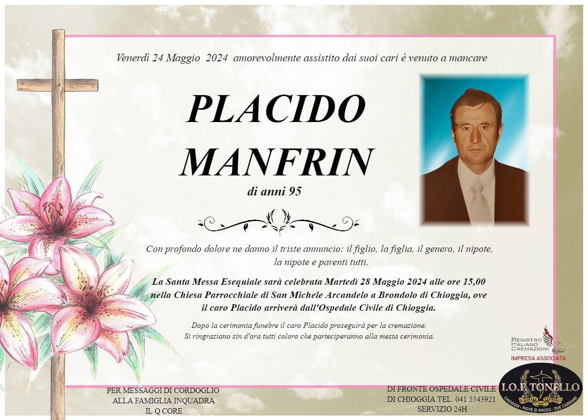 MANIFESTO PLACIDO MANFRIN