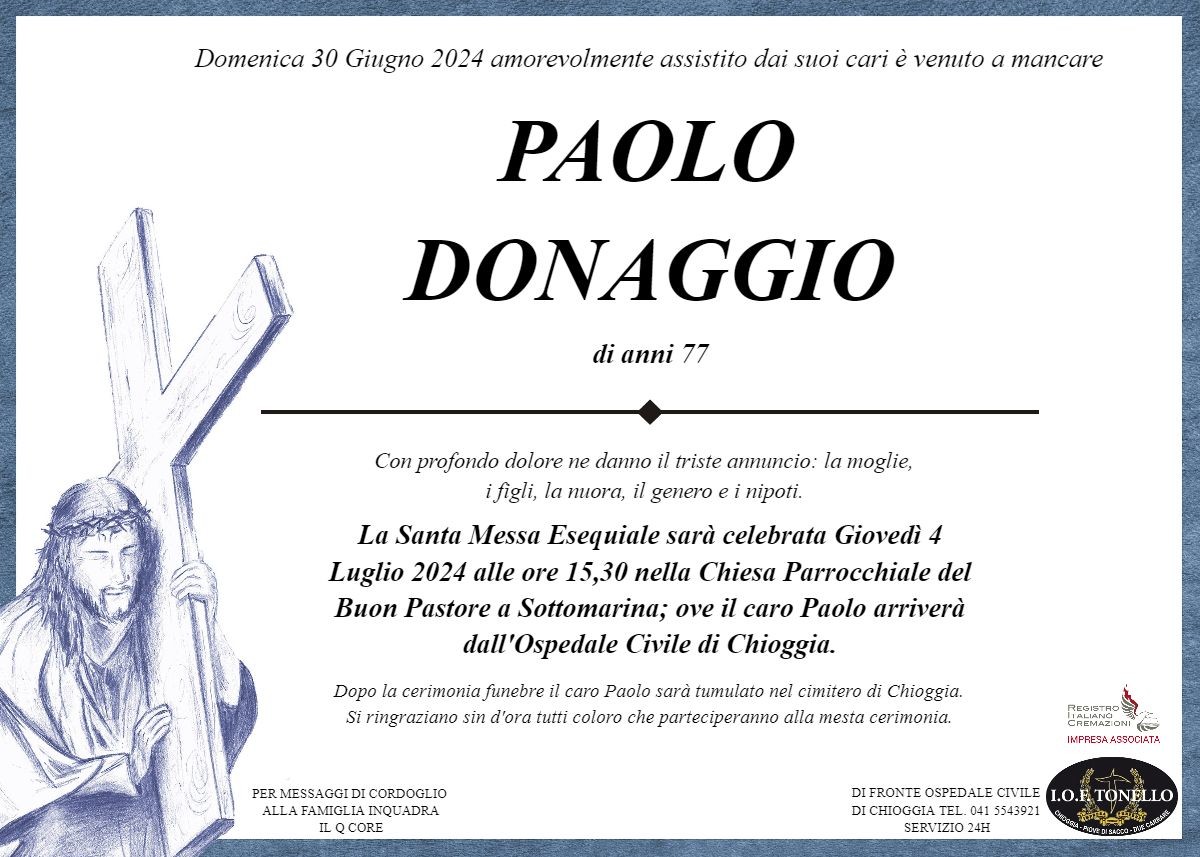 MANIFESTO PAOLO DONAGGIO