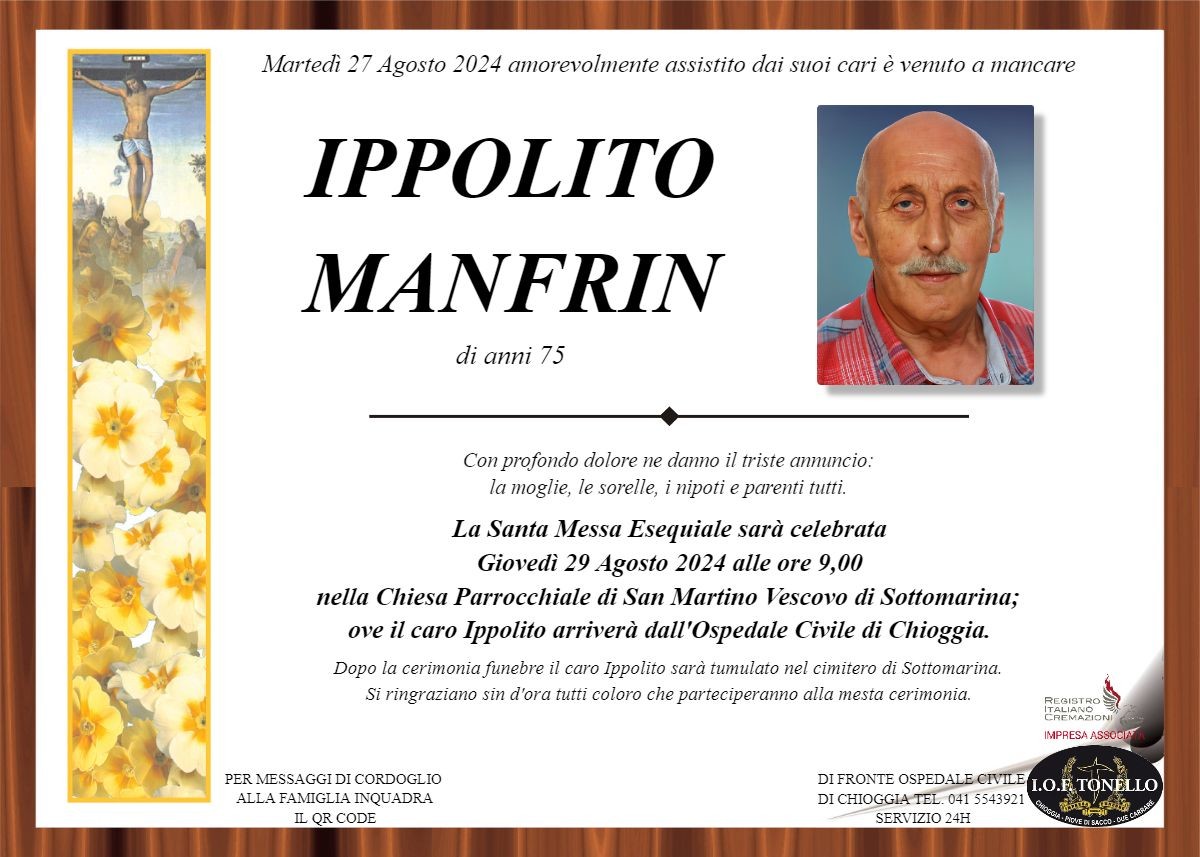 MANIFESTO IPPOLITO MANFRIN