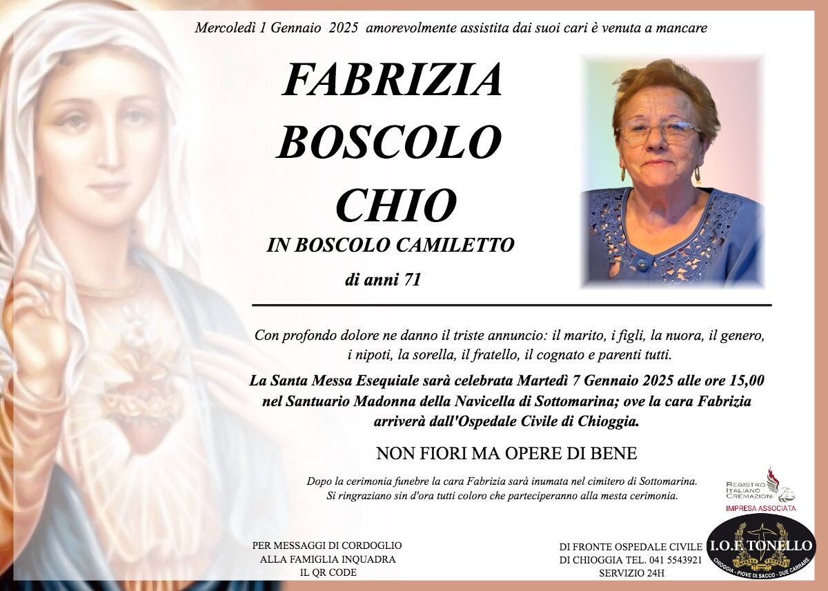 MANIFESTO FABRIZIA BOSCOLO CHIO