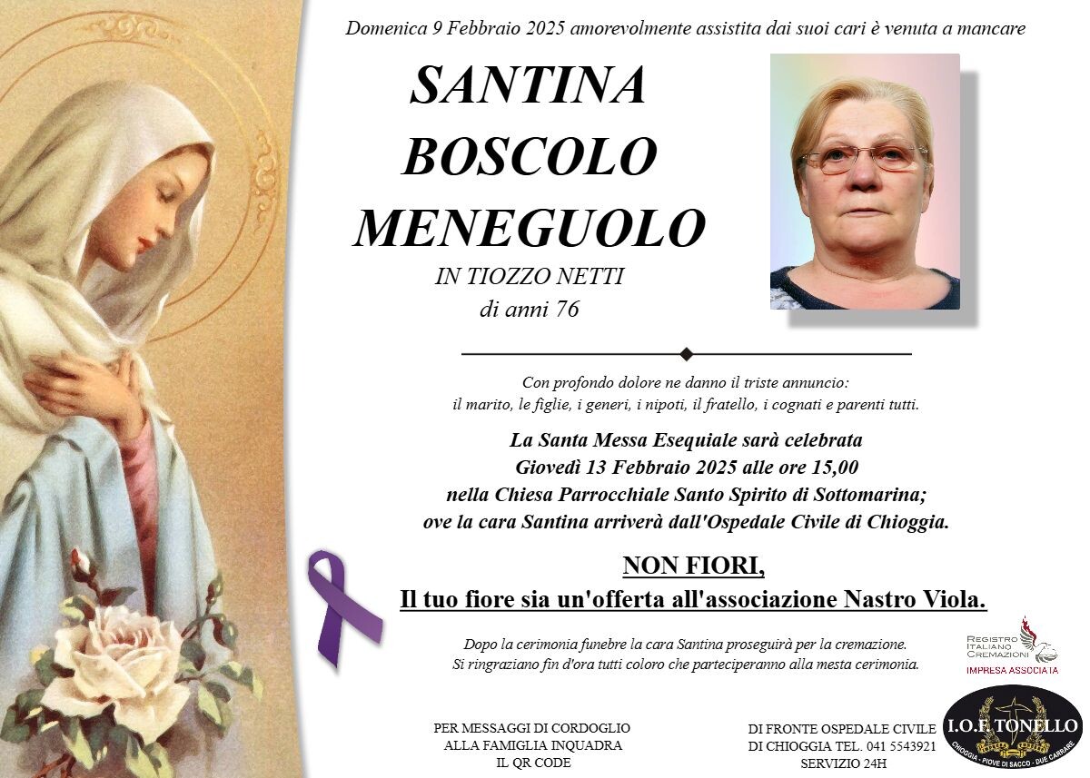 MANIFESTO SANTINA BOSCOLO MENEGUOLO